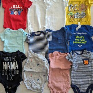 Lot of newborn short sleeve onesies